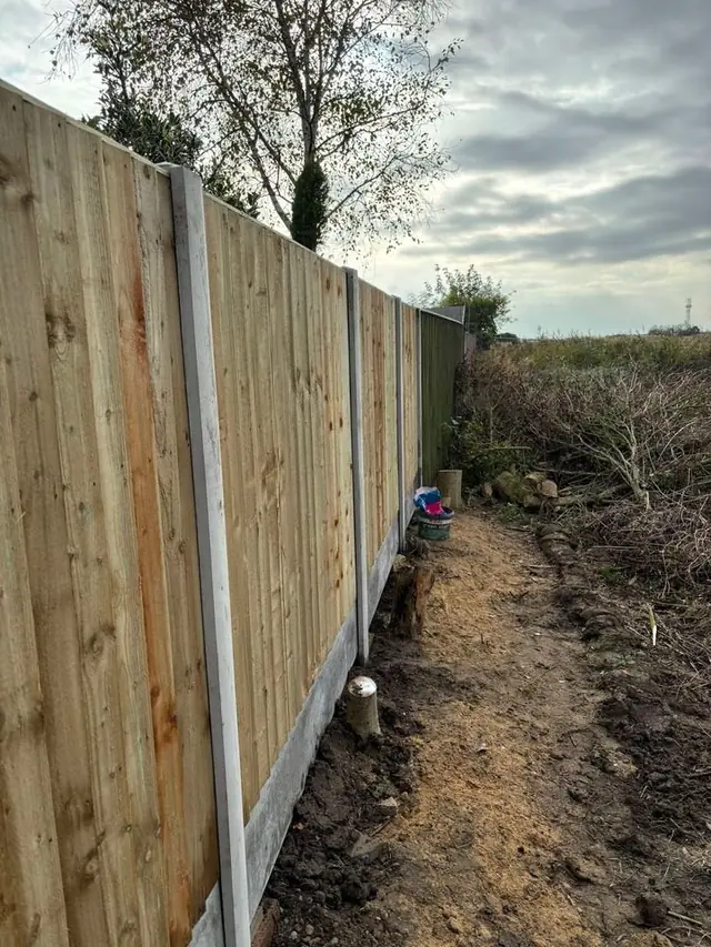 Fencing on concrete posts