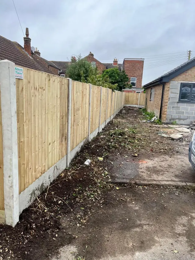 Fence panels with concrete posts