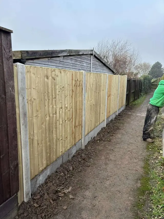 Fencing along an alleyway