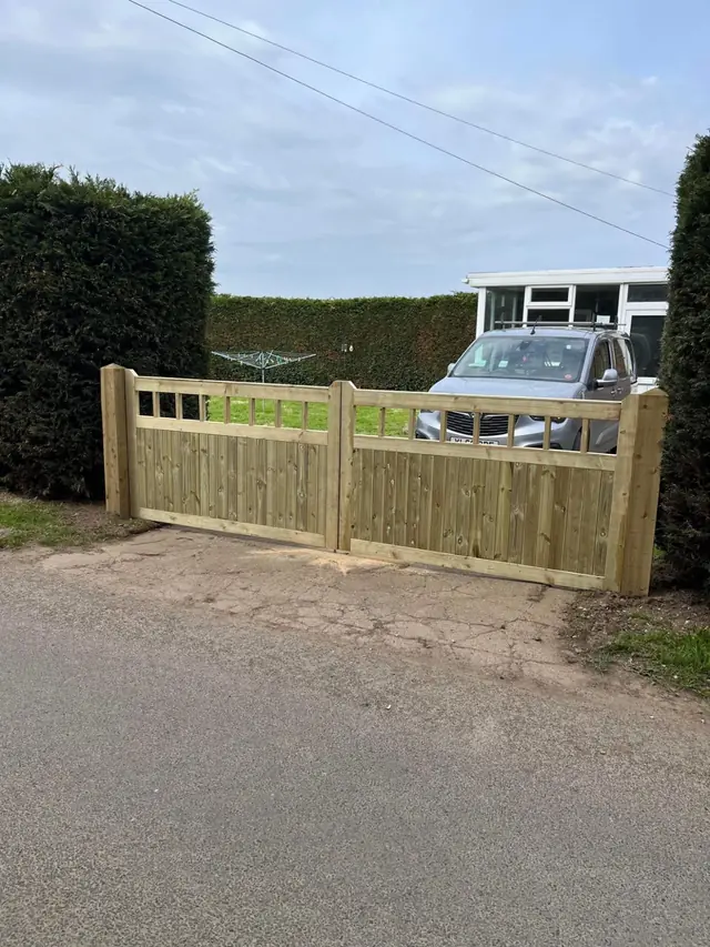 Timber driveway gates