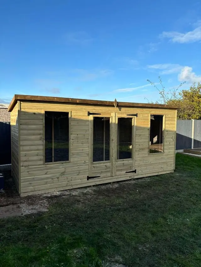 Garden office with windows