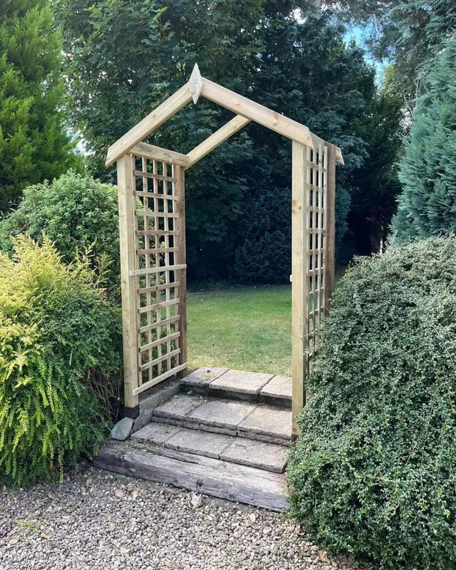 Timber garden arch