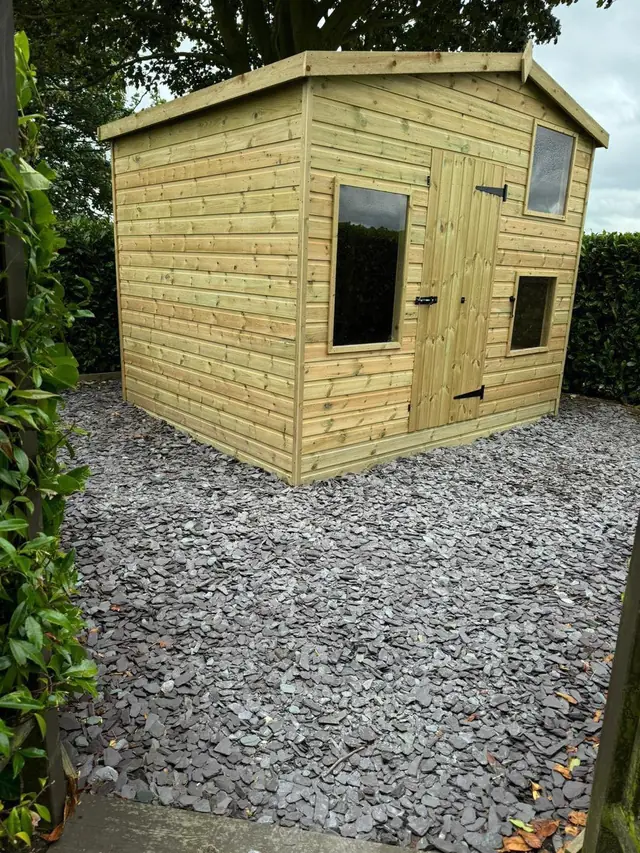 Apex shed on a gravel base