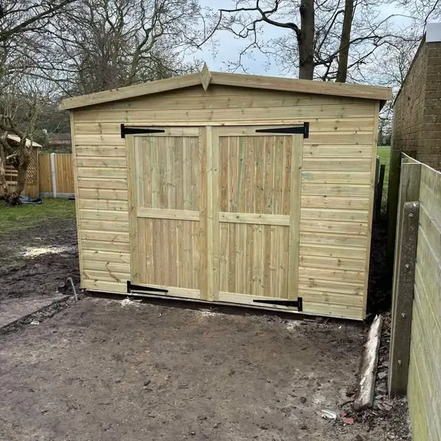 Double-door workshop shed