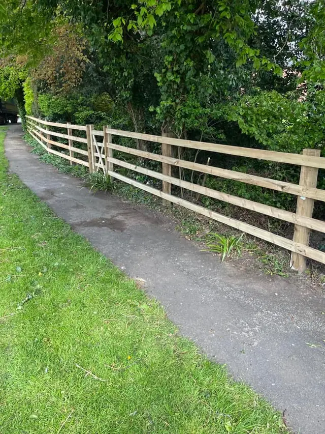 Post and rail fencing