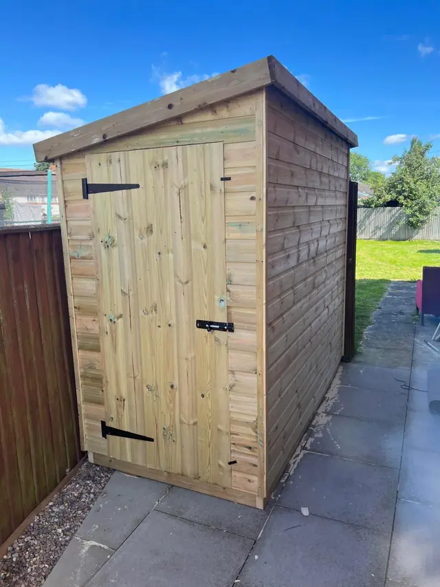 Tall narrow storage shed