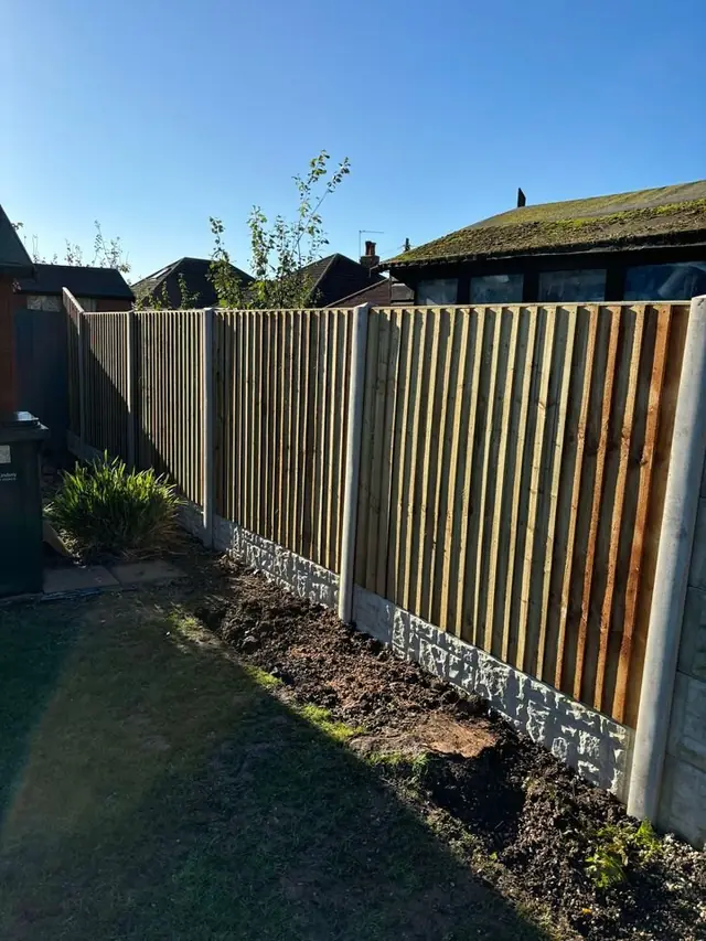 Closeboard fencing around a garden